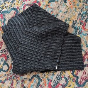 Armani Exchange Ribbed Knit Striped Gray Scarf